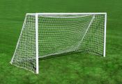 But de mini soccer en acier peint blanc 8' X 4'6po avec filet 2.5mm orange