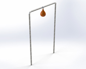 Structure ballon –poire simple galvanisé démontable avec virole en H.D.P.E