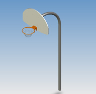 Structure de basketball extérieur 4-1/2 po