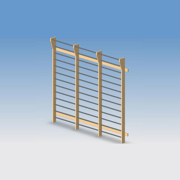 Espalier Triple 9' X 8' avec barreaux en acier