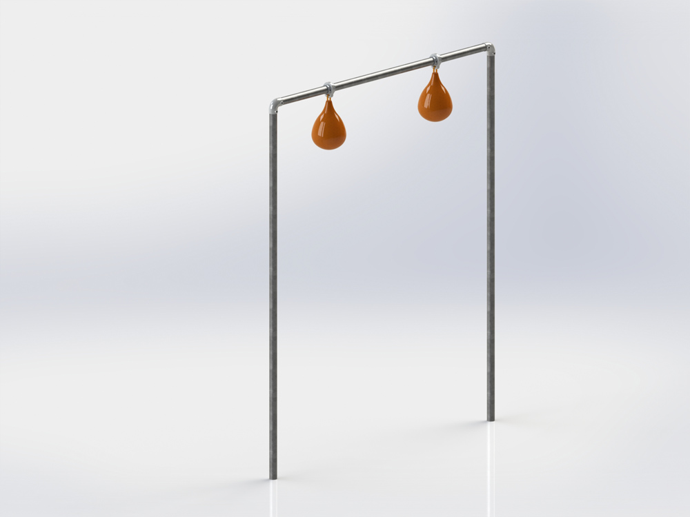 Structure ballon poing double galvanisé démontable avec virole HDPE