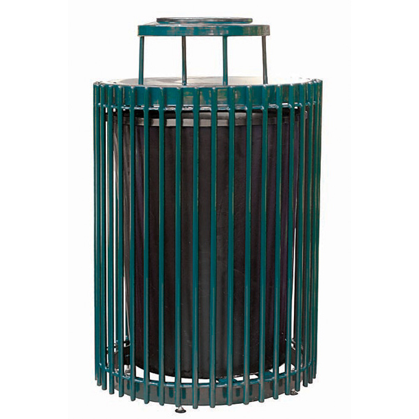 Panier à rebuts en lattes d'acier &frac12; po. 32&nbsp;gallons