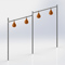 Structure ballon poing quadruple galvanisé ajustable avec virole HDPE